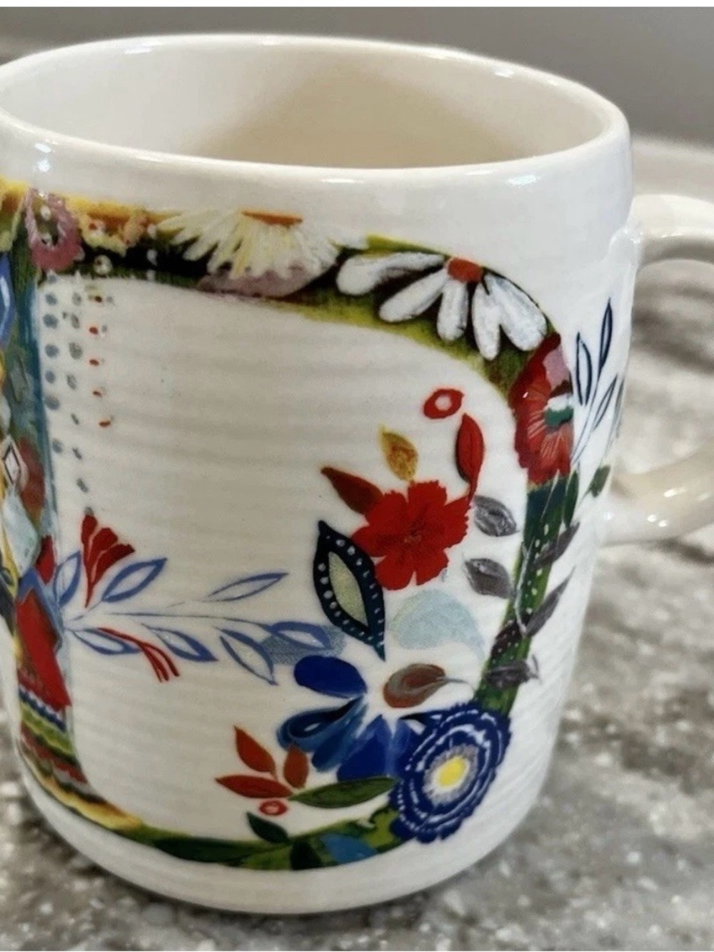 Anthropologie Ceramic Mug Petal Palette Monogram “D" by Starla M. Halfmann.